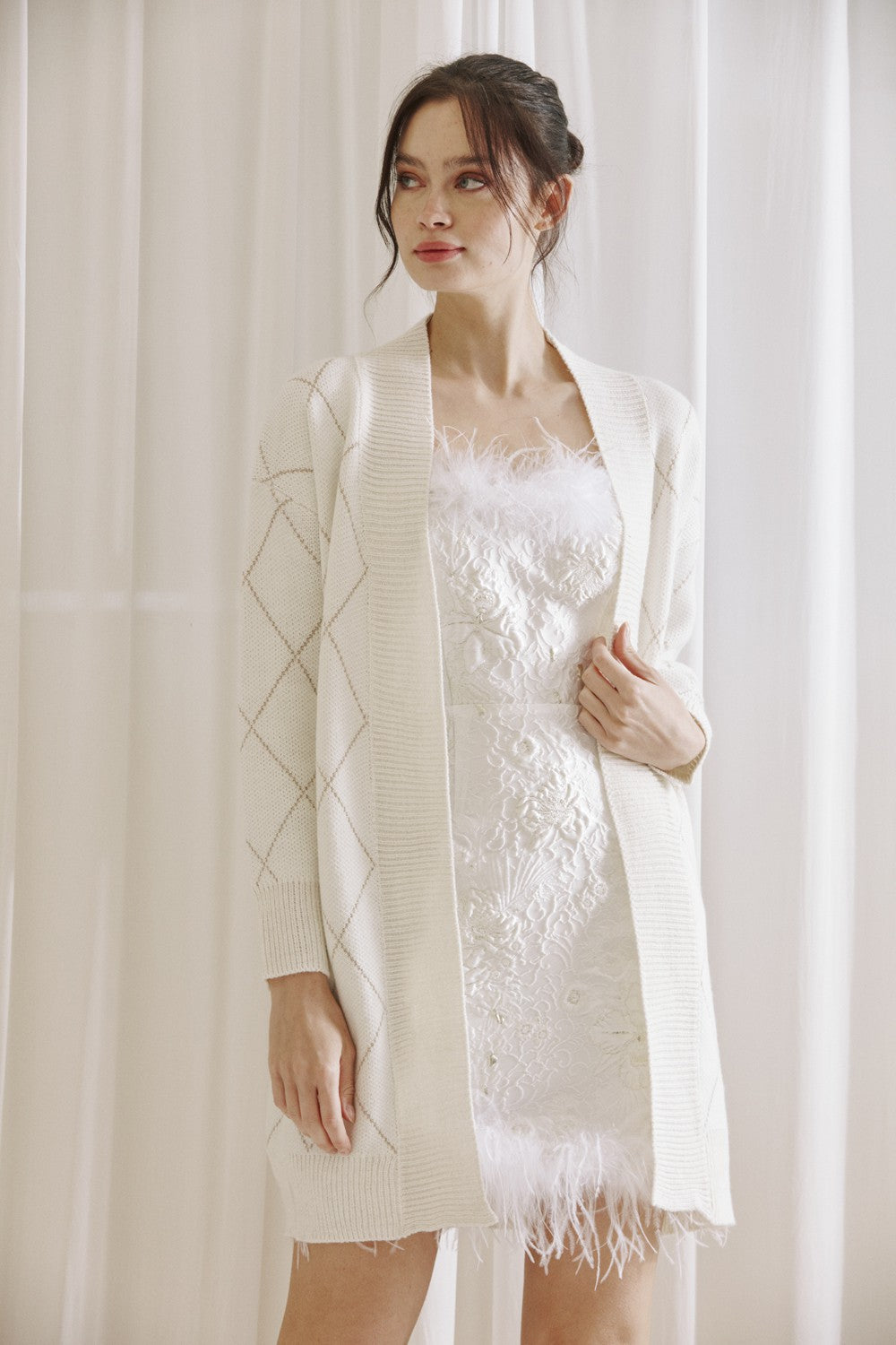 White lace hotsell cardigan sweater