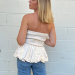 Sofie the Label | Strapless Peplum Top - Natural | Sweetest Stitch