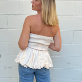 Sofie the Label | Strapless Peplum Top - Natural | Sweetest Stitch