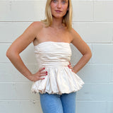 Sofie the Label | Strapless Peplum Top - Natural | Sweetest Stitch