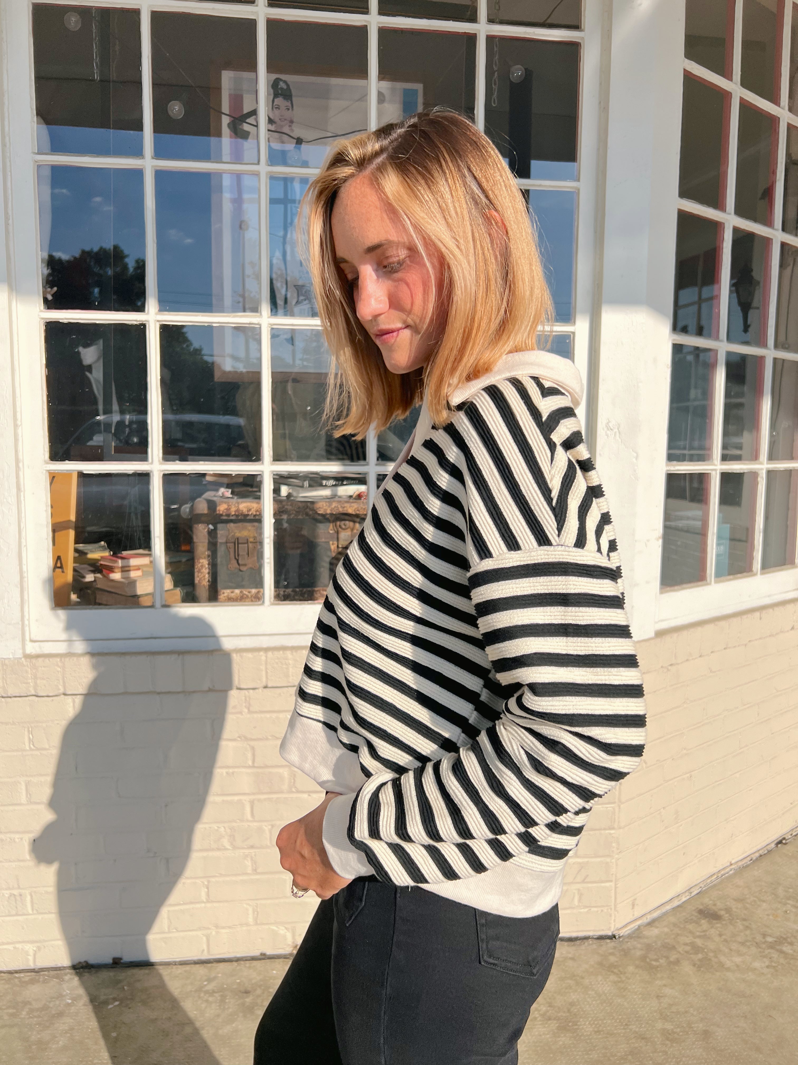 Mustard Seed | Striped Collared Top | Sweetest Stitch