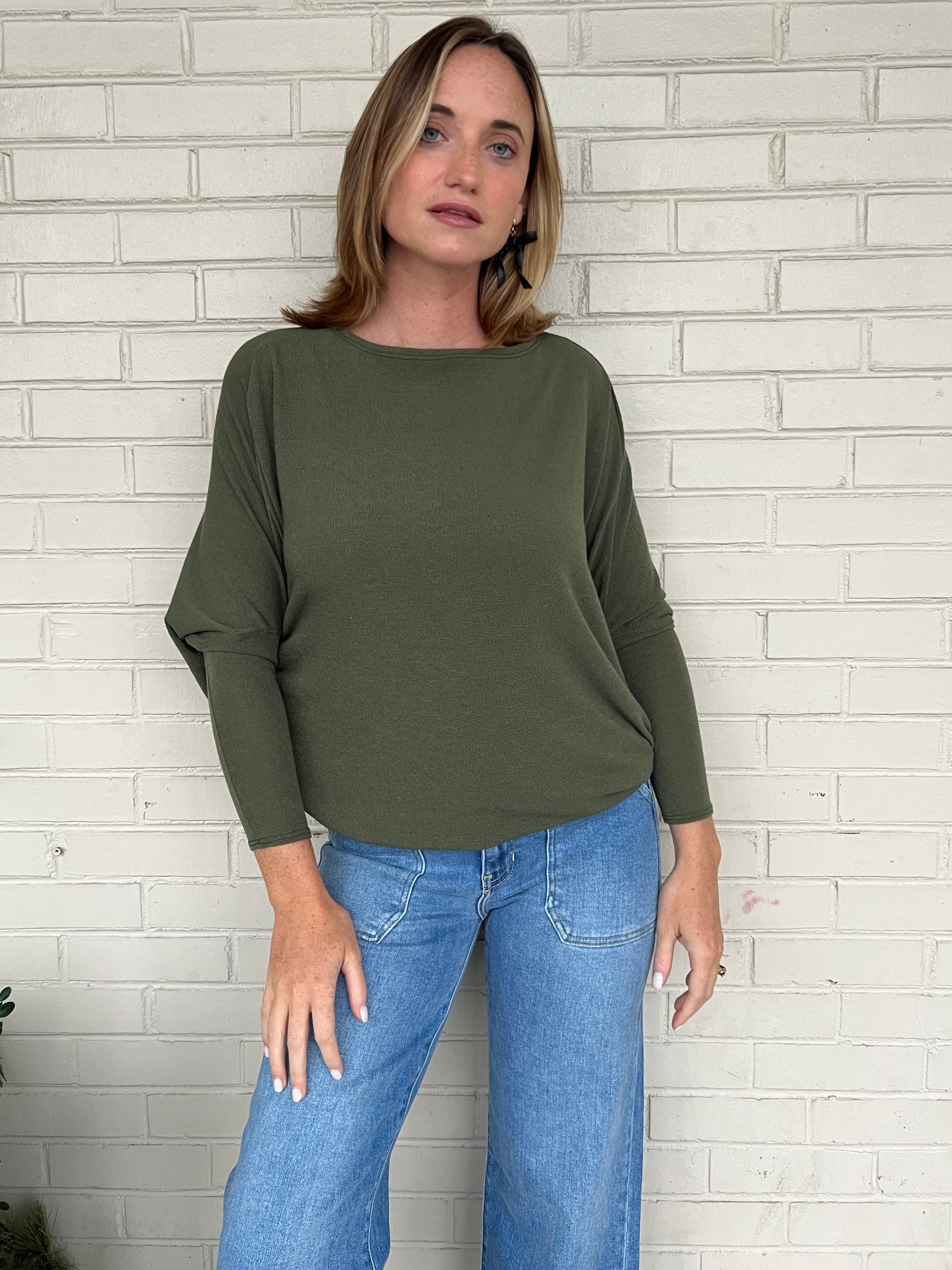 Charlotte Avery | Olive Long Sleeve Top | Sweetest Stitch