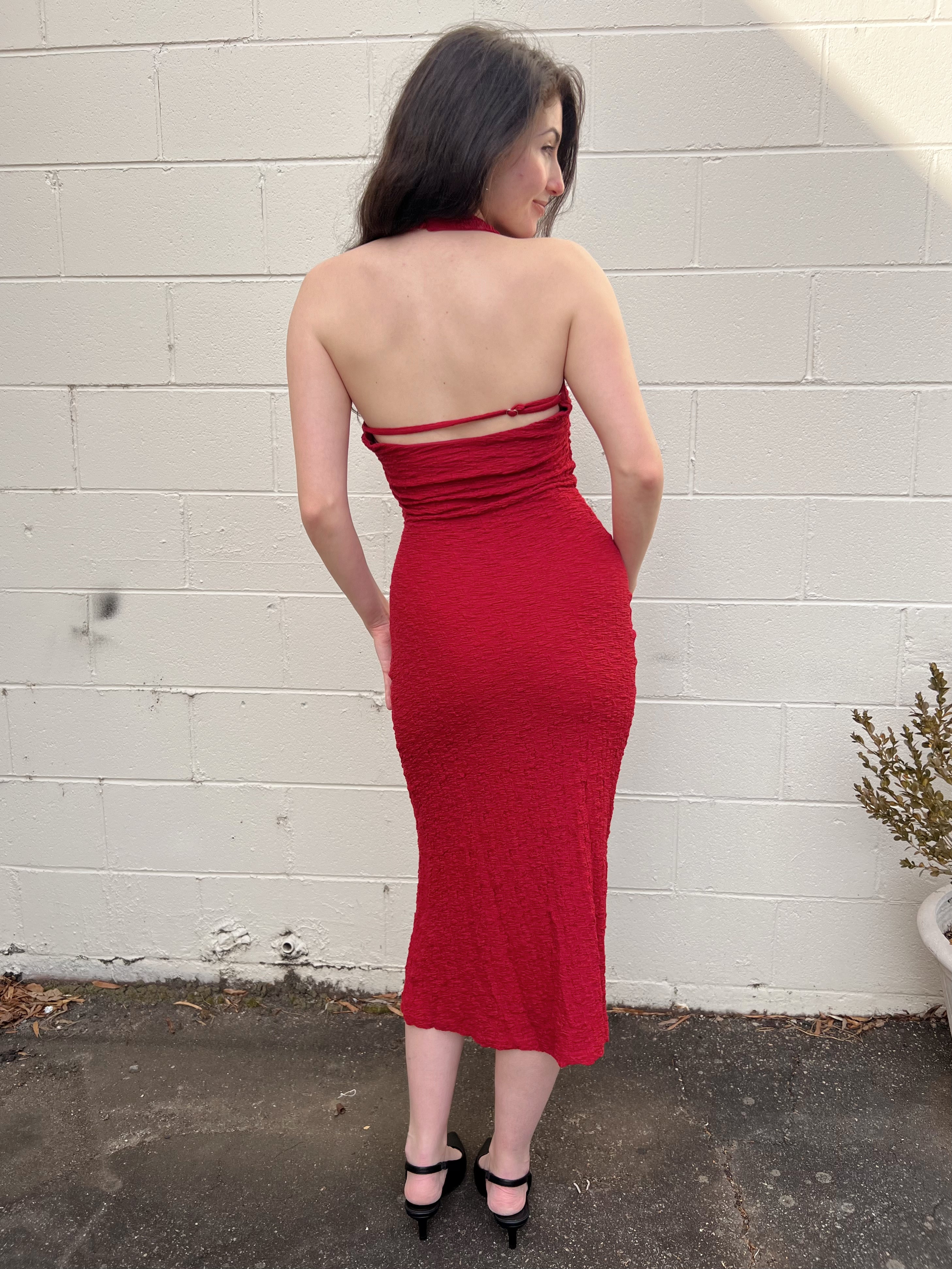 Invite Only Red Halter Dress