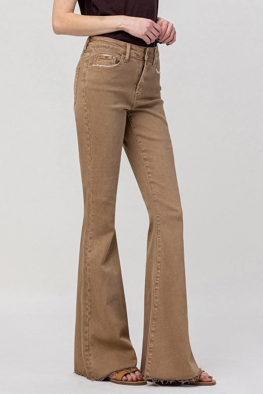 Vervet | Tan Flare Jeans | Sweetest Stitch Women's Online Boutique 