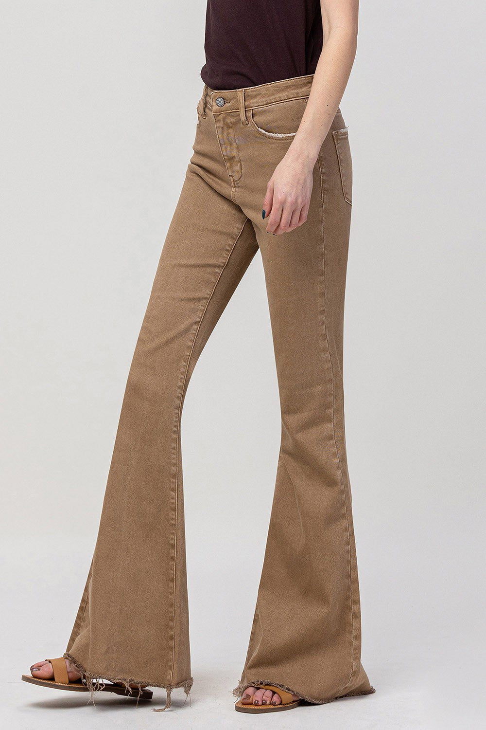 Vervet | Tan Flare Jeans | Sweetest Stitch Women's Online Boutique 