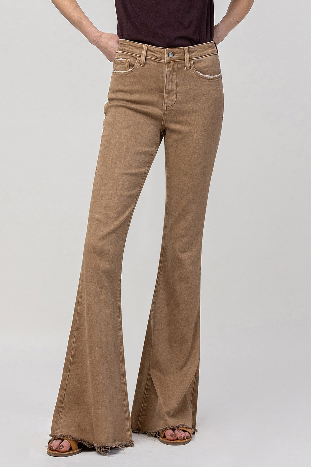 Vervet | Tan Flare Jeans | Sweetest Stitch Women's Online Boutique 