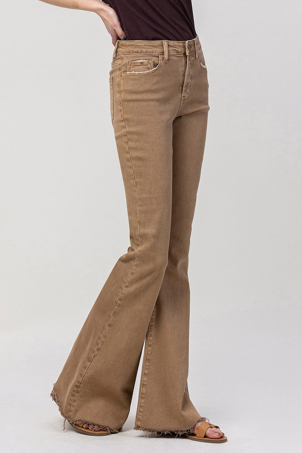 Vervet | Tan Flare Jeans | Sweetest Stitch Women's Online Boutique 