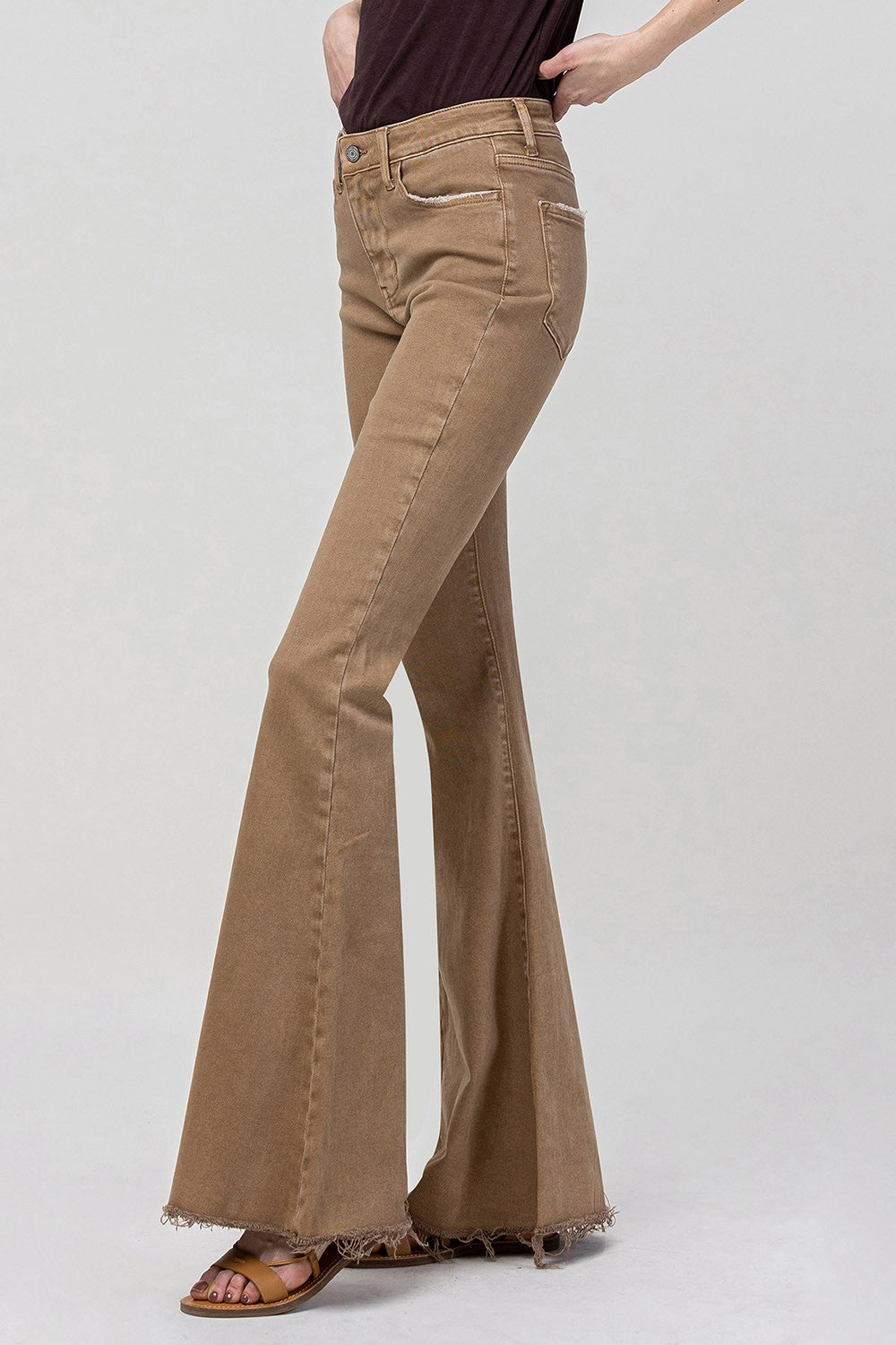 Vervet | Tan Flare Jeans | Sweetest Stitch Women's Online Boutique 