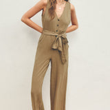 Dress Forum | Button Front Sleeveless Jumpsuit | Sweetest Stitch