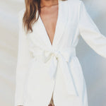 Dress Forum | Off White Waist Tie Blazer | Sweetest Stitch Boutique