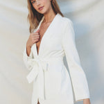 Dress Forum | Off White Waist Tie Blazer | Sweetest Stitch Boutique