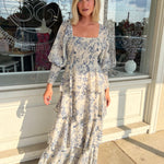 Entro | Taupe Tiered Floral Maxi Dress | Sweetest Stitch