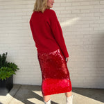 [ASTR The Label] Amos Sequin Midi Skirt Red | Sweetest Stitch