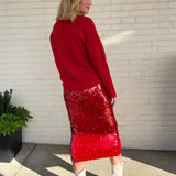 [ASTR The Label] Amos Sequin Midi Skirt Red | Sweetest Stitch