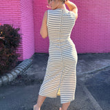 Side By Side Striped Maxi Dress