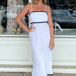 Olivaceous | White Contrast Midi Dress | Sweetest Stitch Boutique