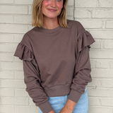 Miou Muse | Ruffle Sleeve Sweatshirt | Sweetest Stitch 