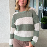 Z Supply | Palm Green Striped Broadbeach Sweater | Sweetest Stitch