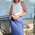 Sage The Label | Satin Midi Skirt in Midnight | Sweetest Stitch 