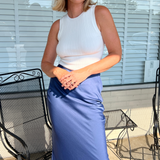 Sage The Label | Satin Midi Skirt in Midnight | Sweetest Stitch 