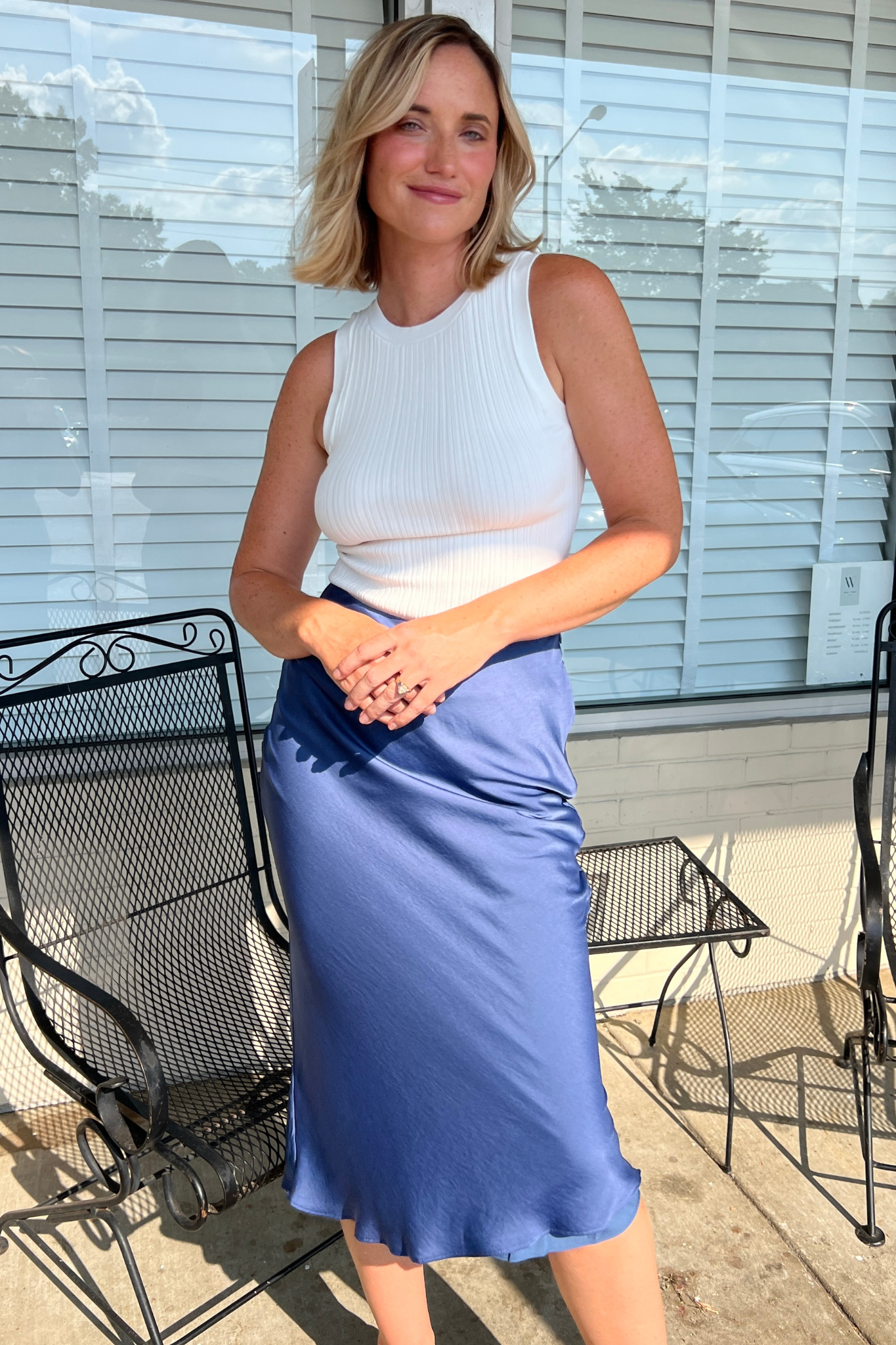 Sage The Label | Satin Midi Skirt in Midnight | Sweetest Stitch 