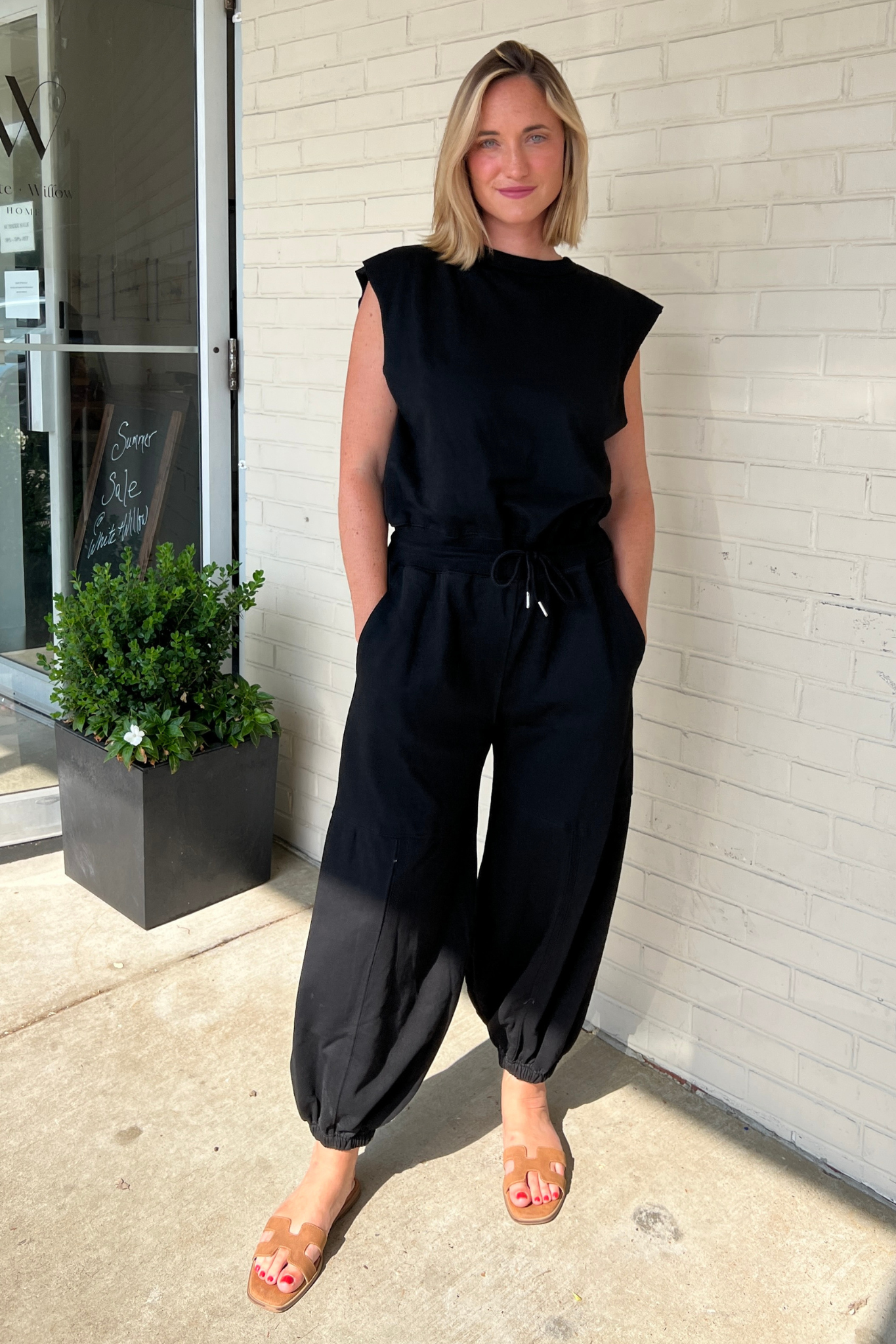 Entro | Sleeveless Black Jumpsuit | Sweetest Stitch Boutique