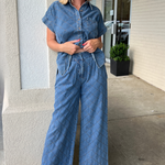 Entro | Quilted Denim Wide Leg Pants | Sweetest Stitch Cute Pants