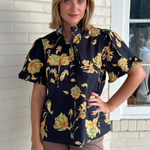 Entro | Black Floral Blouse | Sweetest Stitch Cute Boutique Tops