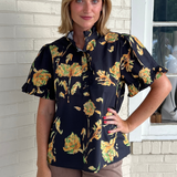 Entro | Black Floral Blouse | Sweetest Stitch Cute Boutique Tops