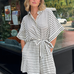 By Together | Button Front Striped Romper | Sweetest Stitch RVA