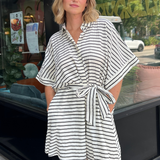 By Together | Button Front Striped Romper | Sweetest Stitch RVA