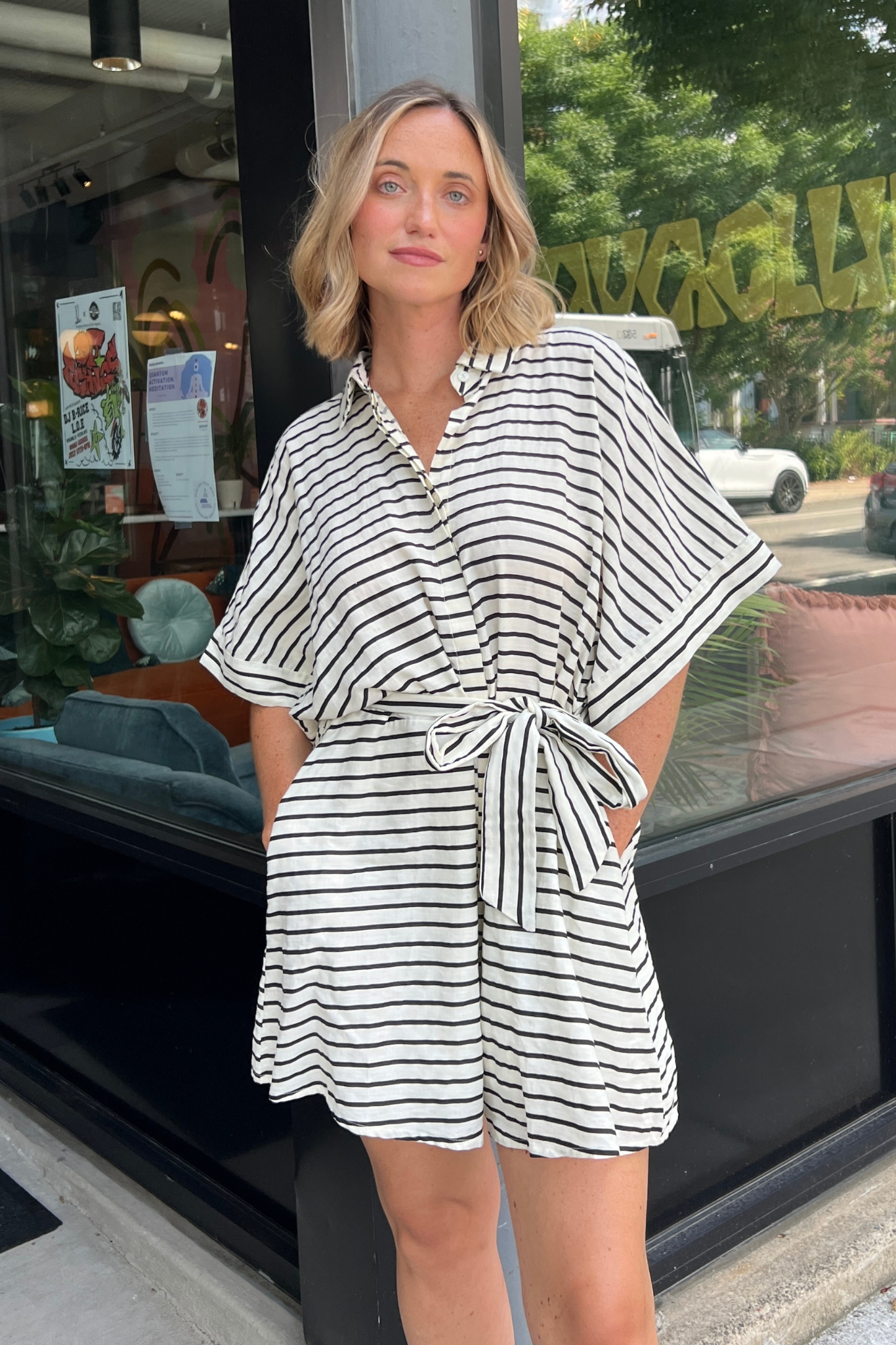By Together | Button Front Striped Romper | Sweetest Stitch RVA