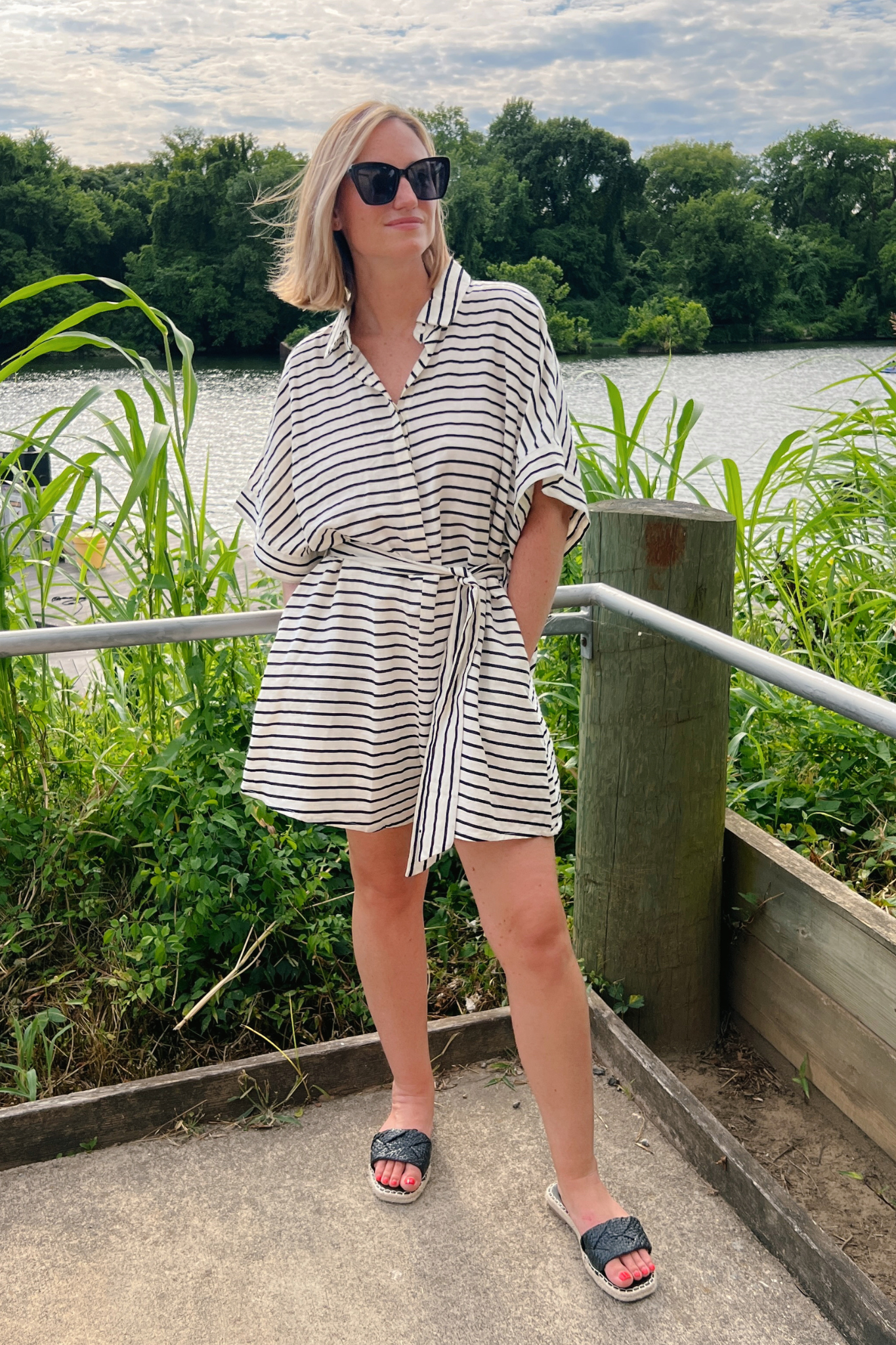 By Together | Button Front Striped Romper | Sweetest Stitch RVA