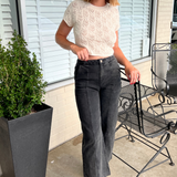 Entro | Braided Waist Wide Leg Jeans | Sweetest Stitch Cute Jeans