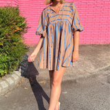 Espresso Striped Babydoll Dress