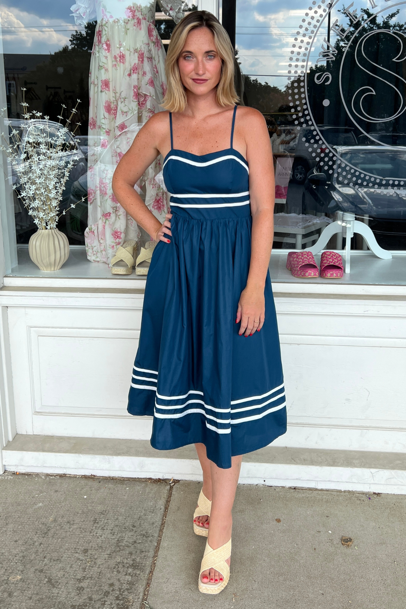 Entro | Navy Midi Dress | Sweetest Stitch Women's Boutique