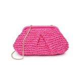 Urban Expressions | Fuchsia Straw Clutch | Sweetest Stitch Boutique