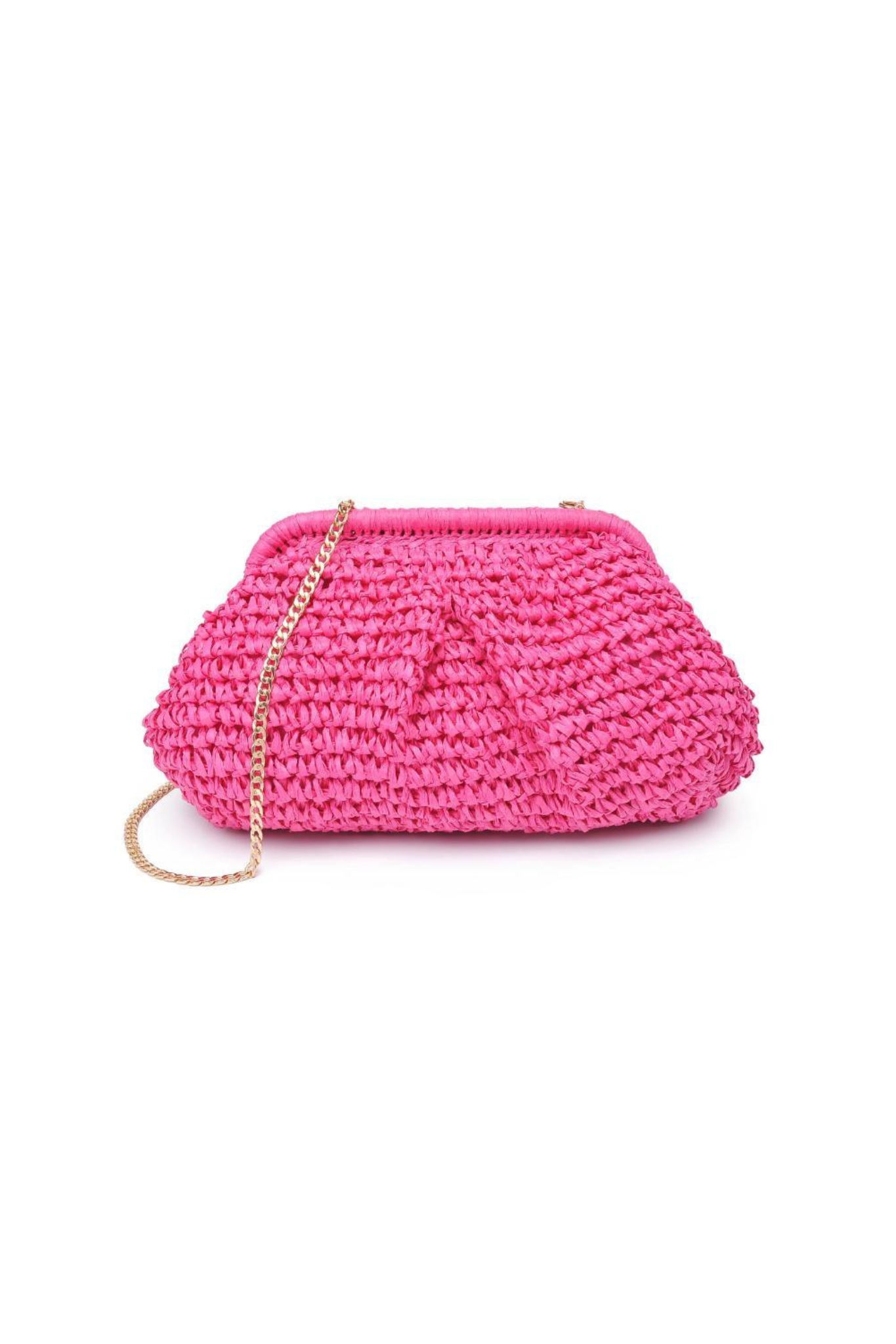 Urban Expressions | Fuchsia Straw Clutch | Sweetest Stitch Boutique