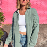 Z Supply | Green Niccola Button Up Top | Sweetest Stitch Boutique