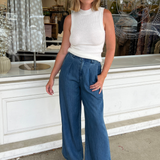 Sadie & Sage | Wide Leg Chambray Pants | Sweetest Stitch Boutique