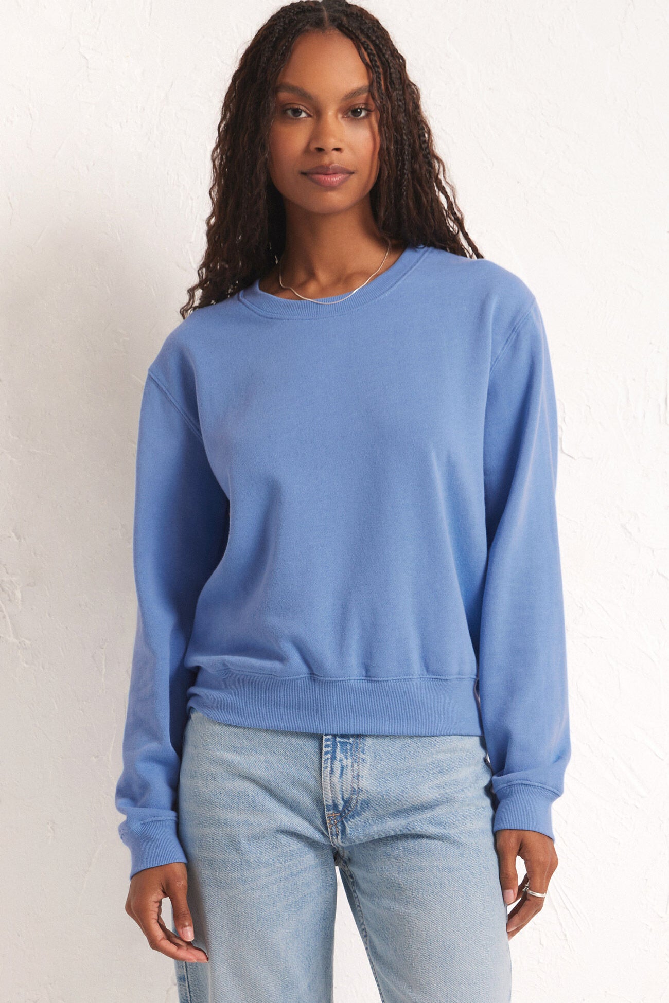 Z Supply | Classic Crew Sweatshirt Blue Isle | Sweetest Stitch Online