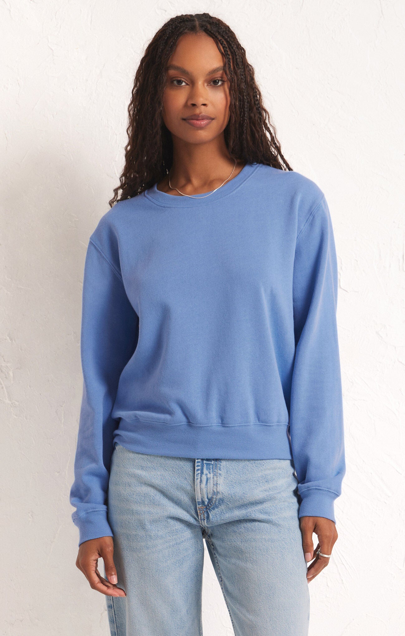 Z Supply | Classic Crew Sweatshirt Blue Isle | Sweetest Stitch Online