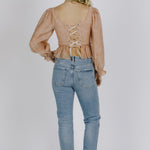 Storia | Rose Pink Long Sleeve Tied Back Top | Sweetest Stitch RVA