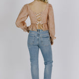 Storia | Rose Pink Long Sleeve Tied Back Top | Sweetest Stitch RVA