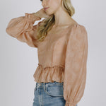 Storia | Rose Pink Long Sleeve Tied Back Top | Sweetest Stitch RVA