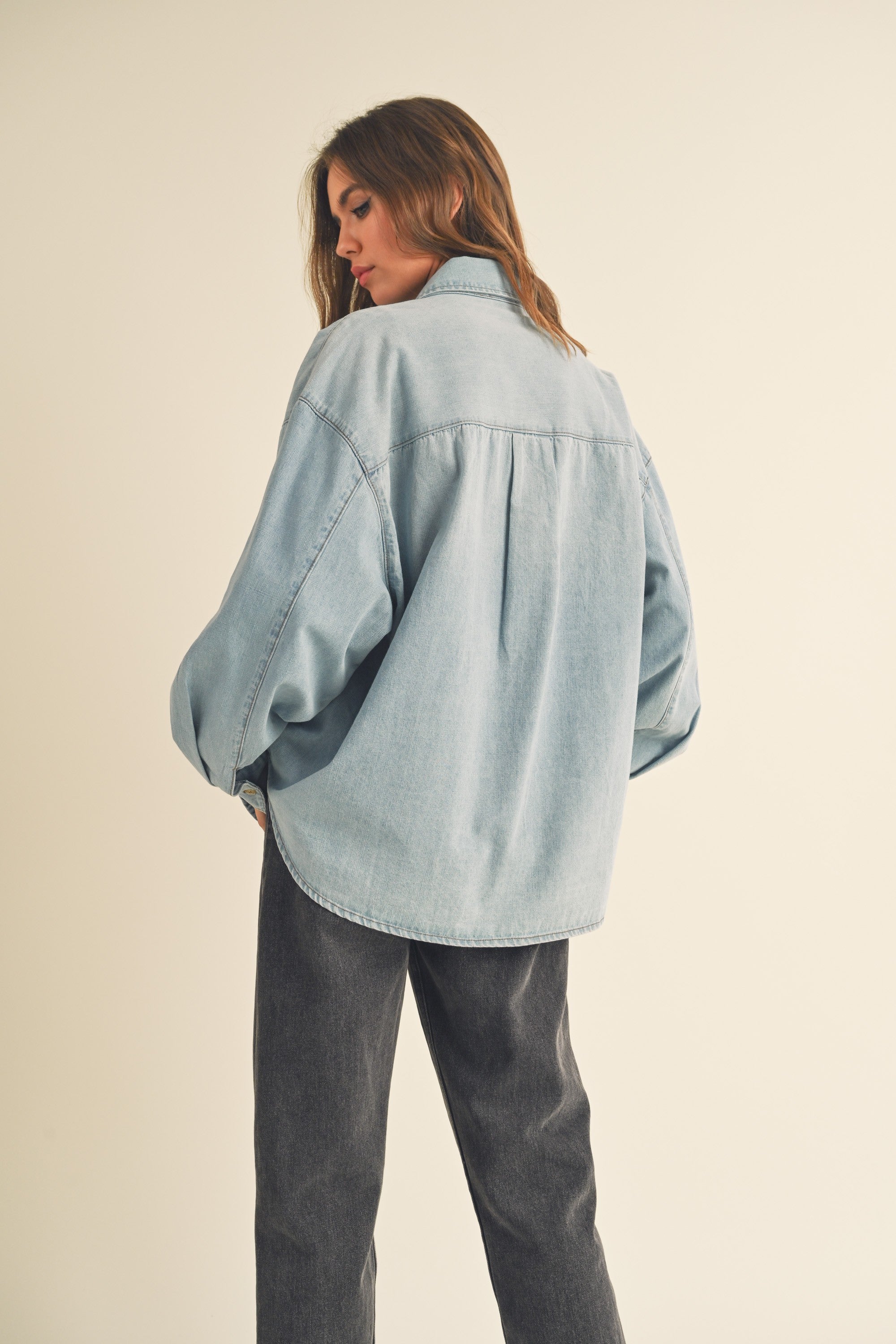 Sadie & Sage Oversized Denim Shirt