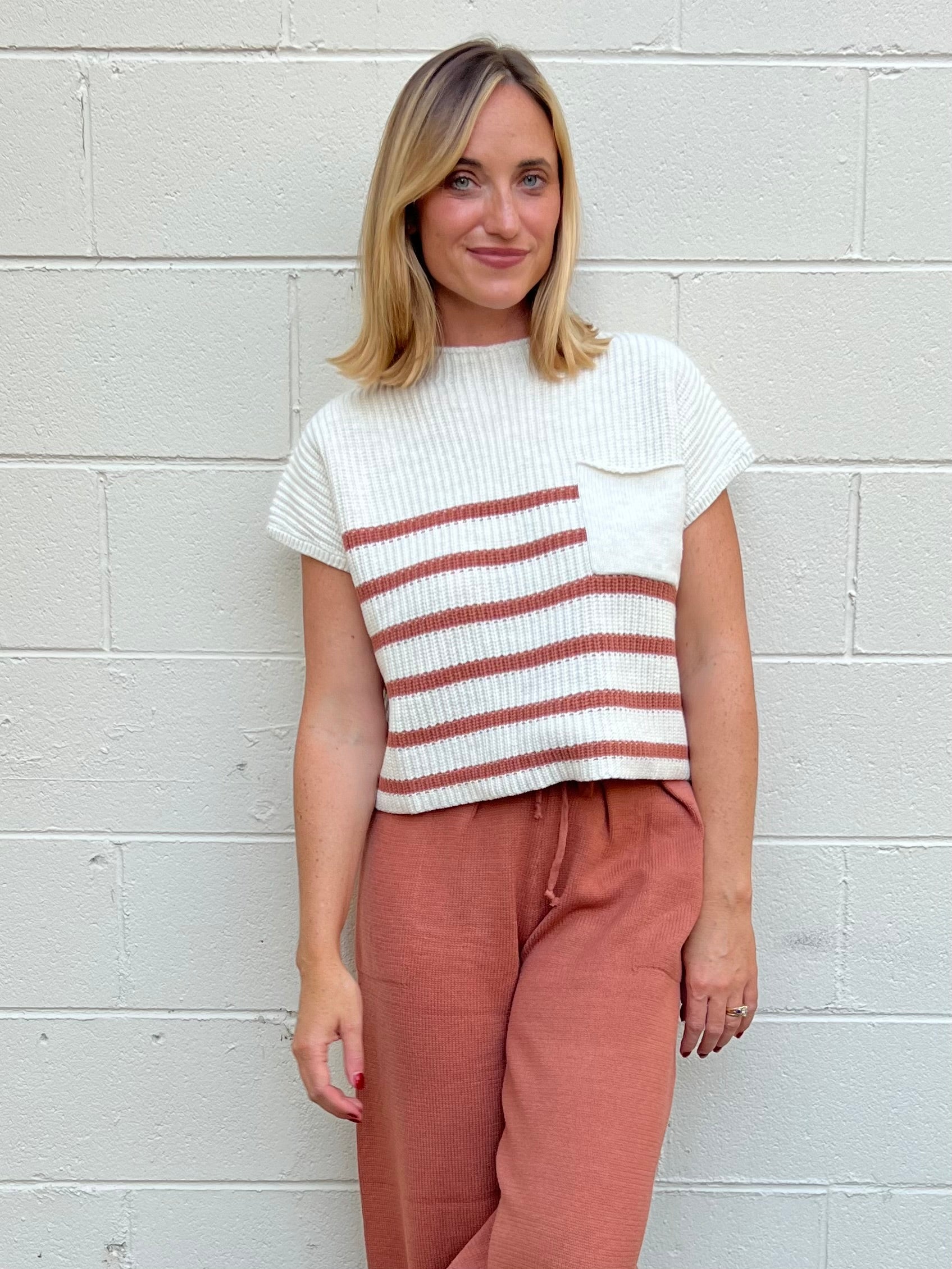 Miou Muse | Striped Knit Top | Sweetest Stitch Boutique