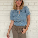 Sofie the Label | Ashton Denim Bow Blouse | Sweetest Stitch