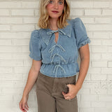 Sofie the Label | Ashton Denim Bow Blouse | Sweetest Stitch