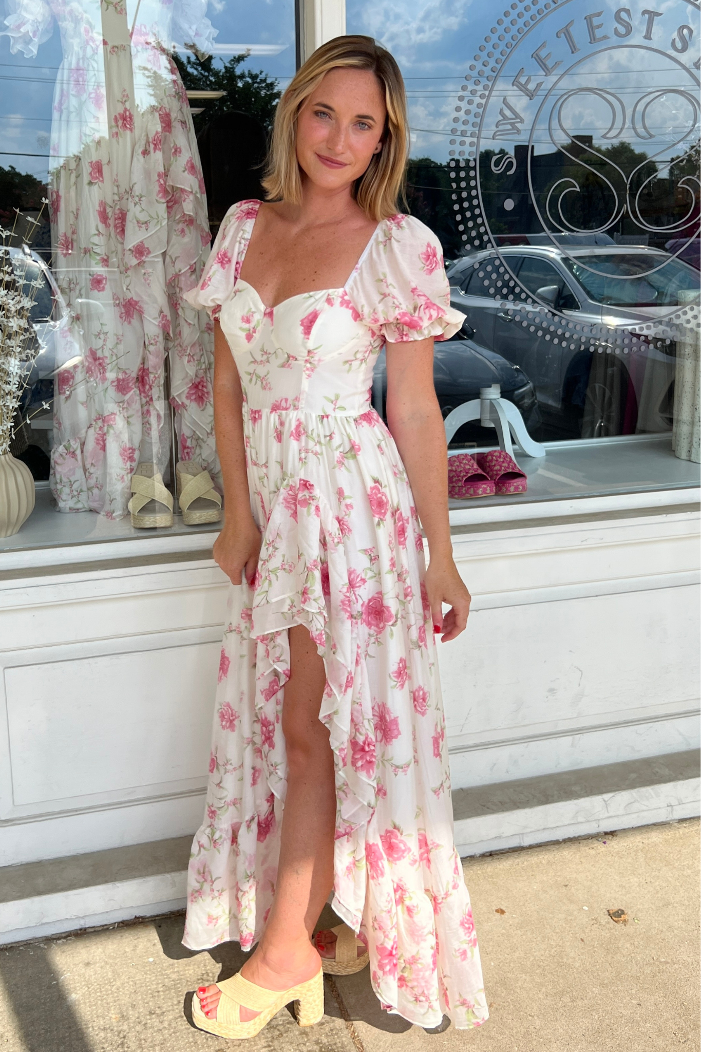 Storia | Short Sleeve Floral Maxi Dress | Sweetest Stitch Boutique